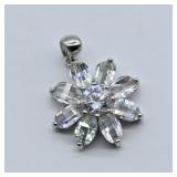 925 SILVER DAISY ZIRCON PENDANT