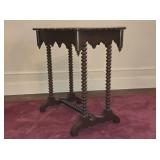 Antique Jenny Lind Lamp Table Downturned Finials