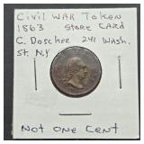 1863 CIVIL WAR TOKEN C. DOSCHER NEW YORK