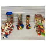 4 VINTAGE BUILDING PLAY SETS PLAYSKOOL BUILDING