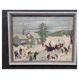 " Joy Ride " by Grandma Moses Framed Art Print