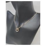 10k Gold & Diamond Necklace W Pendant 3.4g