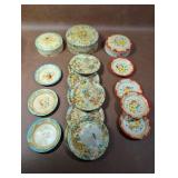 Vintage Japan Paper Mache Floral Coaster Sets