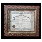 1910 University of Arknsas Diploma