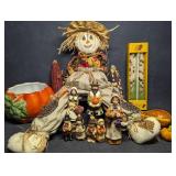 Fall Autumn Decor, Pilgrims, Indians, Scarecrow,