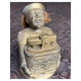 BRASS ORIENTAL MAN HOLDING LIGHTER MADE IN JAPAN