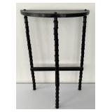 Vintage Wood Thread Spool Demilune Table w