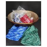 Large Metal Tote of Womens Scarves