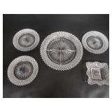 Vtg Anchor Hocking Miss America Dish & plates