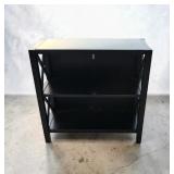 ANTIQUED LINON ANNA  3 SHELF BOOKCASE BLACK 34"