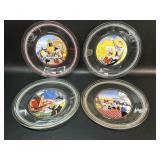 4 Vtg Looney Tunes Plates Paris London Venice