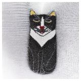 VTG Glass Beaded Cat Eyeglass Case