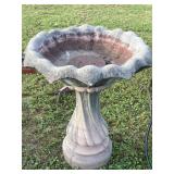 CONCRETE BIRD BATH TOP & BASE NOT ORIGINAL TO