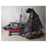 Handcrafted Sculptural Model Ships