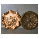 Old Brass Floral Reticulated Plate Dish Tray +