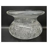 American Brilliant Crystal Spittoon Signed Large