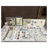 DOZENS U.S. POSTAGE FIRST DAY COVERS, STAMP SETS,