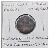 CIVIL WAR TOKEN STORE TOKEN NO DATE