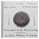 CIVIL WAR TOKEN NO DATE G.B MCCLELLAN