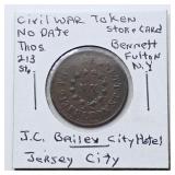 CIVIL WAR TOKEN J.C BAILEY JERSEY CITY