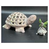 Gallo Pewter Fairy on Turtle Green Crystal Eyes &