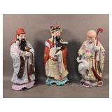 Porcelain Fu Lu Shou Chinese God Figures