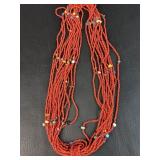 Beautiful Navajo Style Coral Bead ? Necklace w/