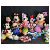 DISNEY STUFFED MINNIE & MICKEY MOUSE, GOOFY DOLLS