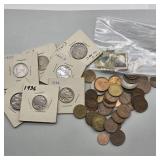 BUFFALO NICKELS, JEFFERSON NICKELS, FOREIGN COINS