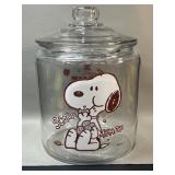 Vintage 1980ï¿½s Peanuts Snoopy Glass Cookie Jar