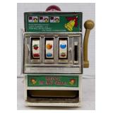 6" Vintage MGA SLOT MACHINE COIN BANK Works