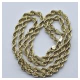 14K YELLOW GOLD 22" 5MM ROPE CHAIN NECKLACE
