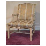 Louis XV Silk Upholstered Arm Chair