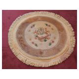 Vintage Chinese Wool Dragon Circular Rug