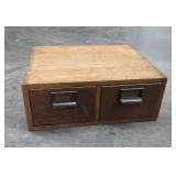 Antique Globe Wernicke Wood File Index Card