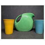 Fiestaware Vintage Green Water Disc Pitcher