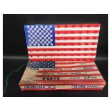 Vtg USA Illuminated Flag Patially Working
