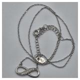 STERLING SILVER INFINITY NECKLACE 18"
