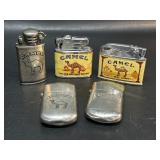 5 Vintage Camel Cigarette Lighters