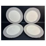 4 Lenox Citadel 11 5/8" Charger Plates Silver