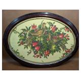 Bird Picture on Fabric with Oval Frame