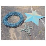 Barbed Wire Wall Art, Star & Cross