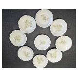 9 Pc Unmarked Blue floral Porcelain Butter Pats