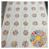 Dresden Plate Quilt Top, Vintage Fabrics, Nice