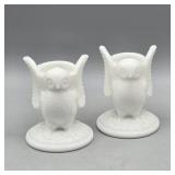 PAIR OF OWL WESTMORELAND TOOTH PICK HOLDERS