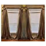 4 Pottery Barn Silk Curtain Panels Light Gold