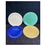 FOUR VINTAGE FIESTA 9 IN. PLATES