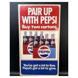 Pepsi Cola Advertising Poster, Glass Bottles