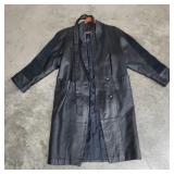 Vtg Ladies Leather Trench Coat