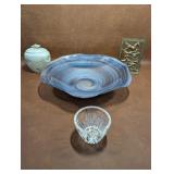 Decorative Swirl Blue Centerpiece Bowl, Sea Shell